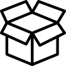 icono caja color negro